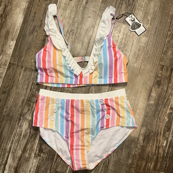 Colorful Striped Bikini Set Size XXL - Picture 11 of 11